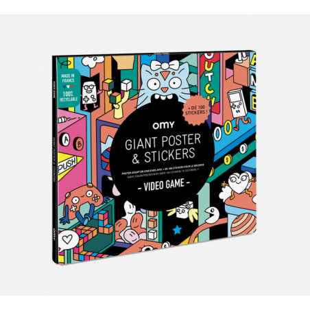 Poster géant + Stickers - Jeux vidéos