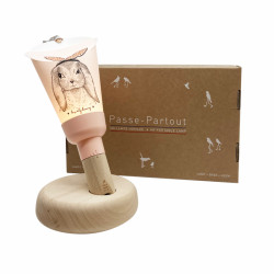 Coffret Lampe Nomade  (lampe+pied) « Passe-Partout » Lapin So Sweet-Rose Poudré