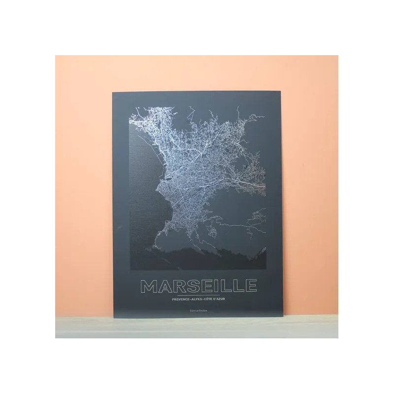 Affiche Marseille impression holographique - 30x40cm